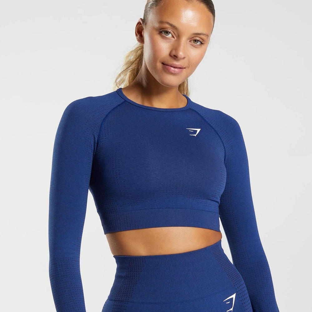 Gymshark Blue Long Sleeve Crop Top 0015